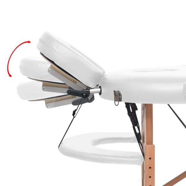 Mesa de massagem dobrável c/ 2 rolos 4cm espessura oval branco - Image 10
