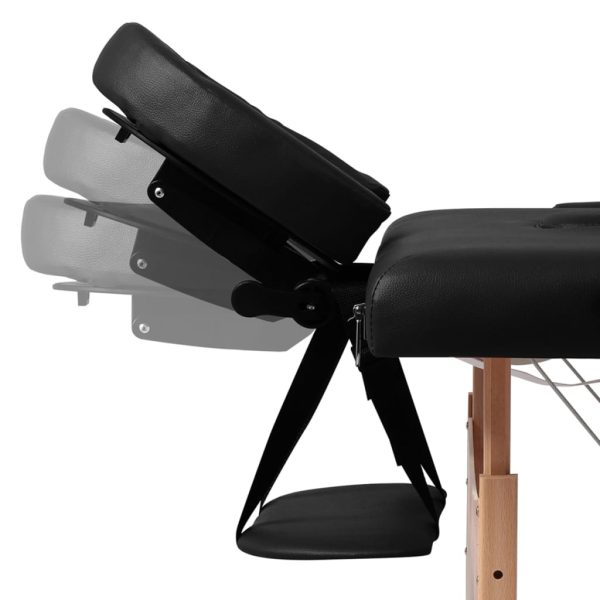 Mesa de massagens dobrável 3 zonas + estrutura de madeira preto - Image 8