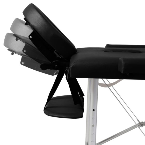 Mesa massagem dobrável 2 zonas estrutura alumínio preto - Image 6