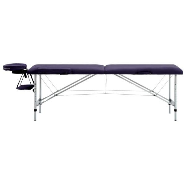 Mesa de massagens dobrável 2 zonas alumínio roxo - Image 2