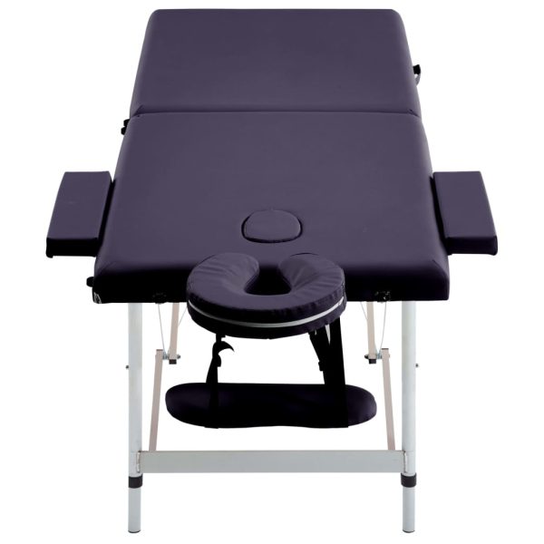 Mesa de massagens dobrável 2 zonas alumínio roxo - Image 3