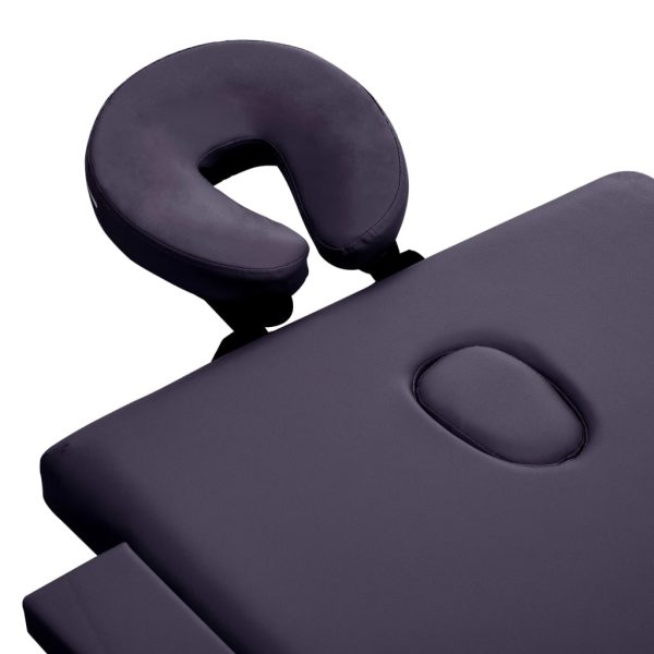 Mesa de massagens dobrável 2 zonas alumínio roxo - Image 4