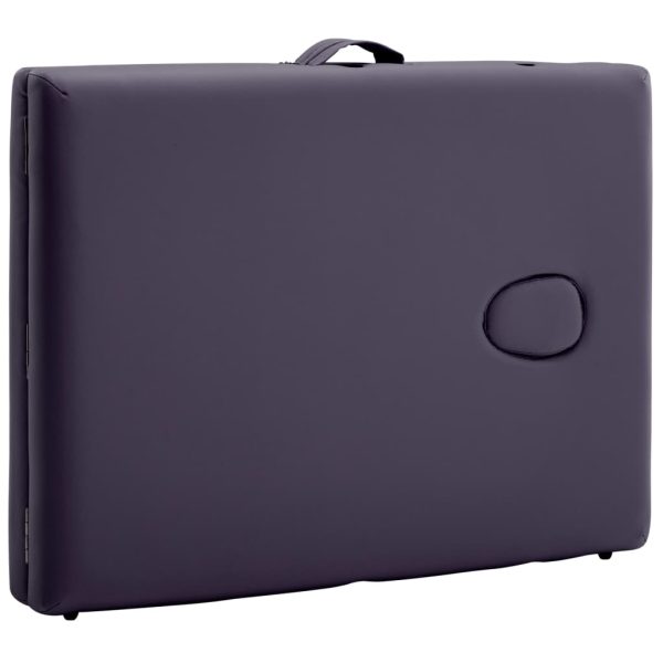 Mesa de massagens dobrável 2 zonas alumínio roxo - Image 7