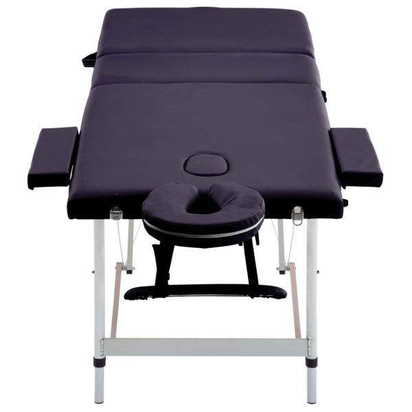 Mesa de massagens dobrável 3 zonas alumínio roxo - Image 4