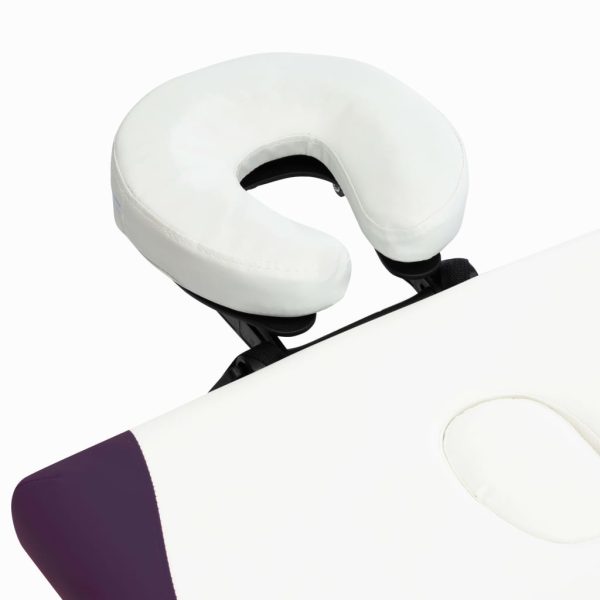 Mesa de massagem dobrável 2 zonas alumínio branco e roxo - Image 5