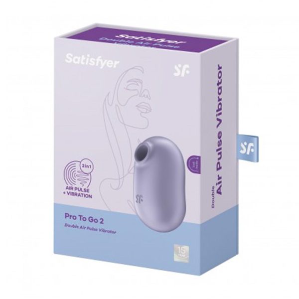 SATISFYER PRO TO GO 2 VIBRADOR DOBLE AIR PULSE VIOLETA 1UN