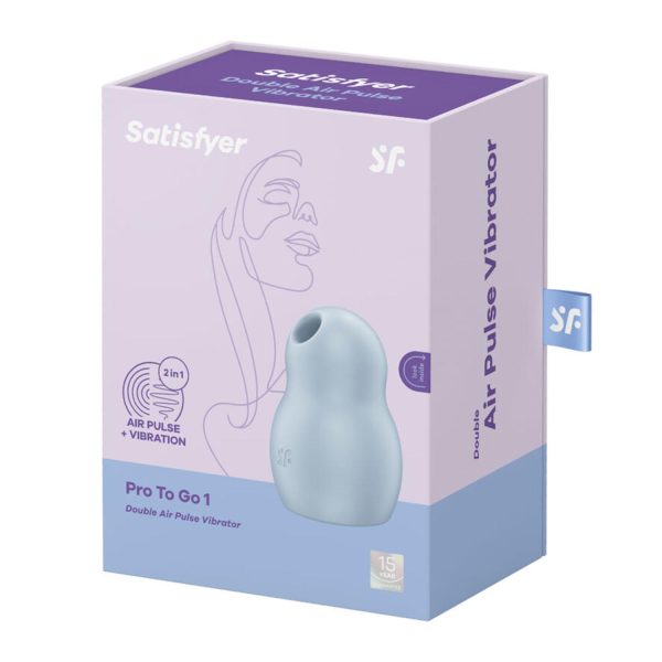 SATISFYER PRO TO GO 1 VIBRADOR DOBLE AIR PULSE AZUL 1UN