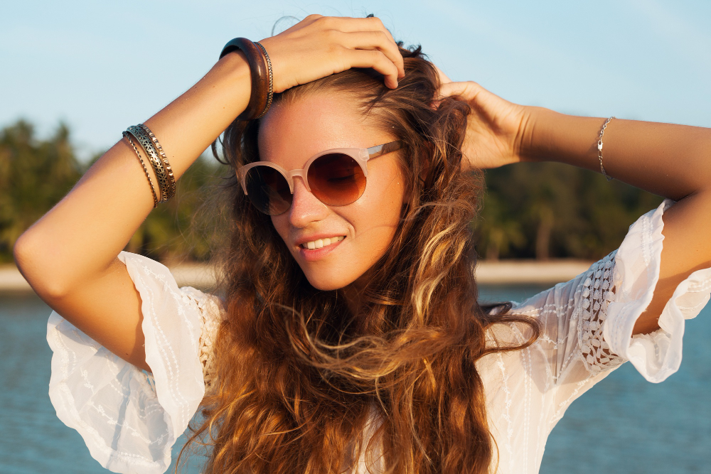 close-up-portrait-beautiful-woman-white-dress-tropical-beach-sunset-wearing-stylish-sunglasses