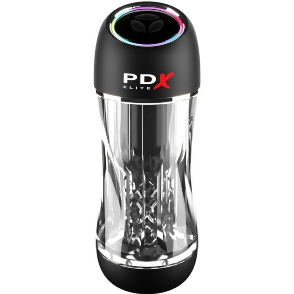 PDX ELITE - MASTURBADOR VIBRADOR TRANSPARENTE STROKER VIEWTUBE PRO