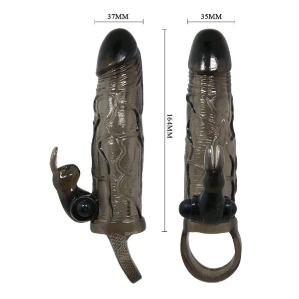BRAVE MAN FUNDA REALISTICA PENE CON RABBIT 16.5 CM NEGRO - Image 5