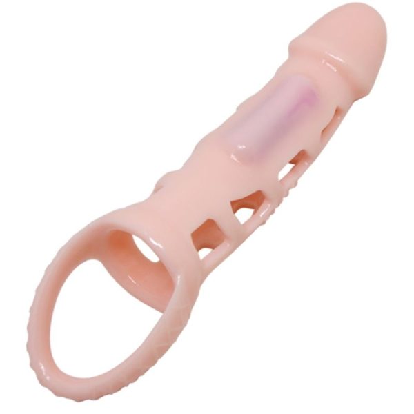 BAILE FUNDA EXTENSORA PENE CON VIBRACION Y STRAP NATURAL 13.5 CM - Image 5
