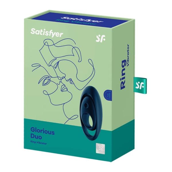 SATISFYER GLORIOUS DUO RING VIBRATOR BLUE - Image 3