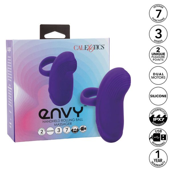 CALEXOTICS - ENVY HANDHELD ROLLING BALL MASSAGER 7 VIBRAÃÃES ROXO