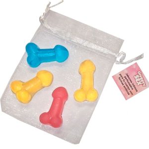 DIABLO PICANTE - 4 MINI SABONETES PERFUMADOS EM FORMATO DE PÃNIS