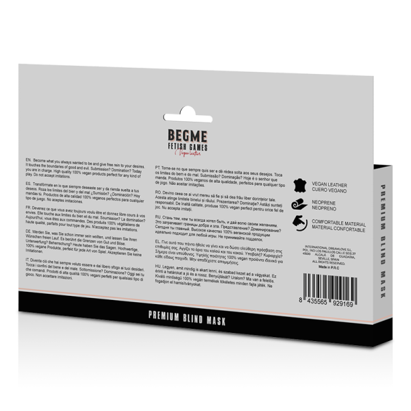 BEGME - MASCARILLA CIEGA PREMIUM EDICIÓN ROJA CON FORRO DE NEOPRENO - Imagen 6