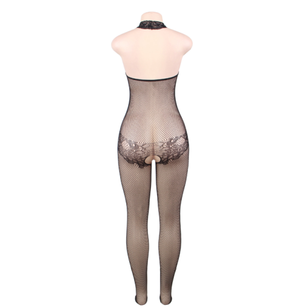 QUEEN LINGERIE BODYSTOCKING DE ENCAJE Y RED DE CUELLO ALTO SL - Imagen 5