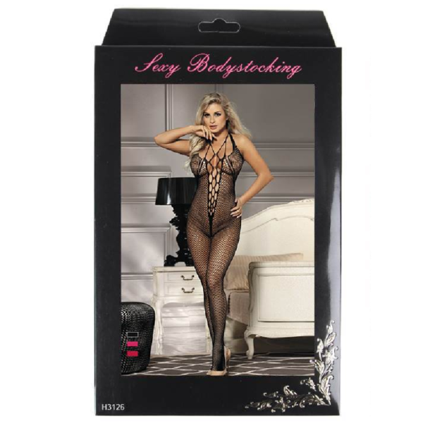 QUEEN LINGERIE CUELLO HALTER Y BODYSTOCKING SL ABIERTO - Imagen 8