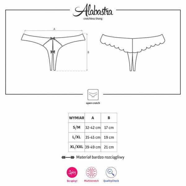 OBSESSIVE - TANGA ALABASTRA CROTCHLESS BLANCO S/M - Imagen 5