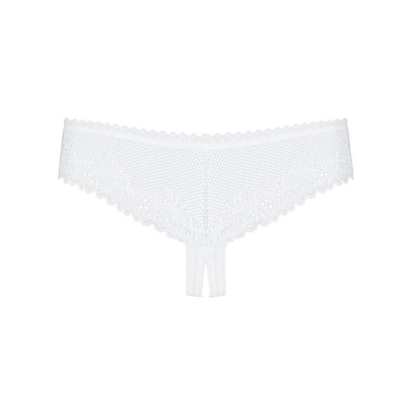 OBSESSIVE - TANGA ALABASTRA CROTCHLESS BLANCO S/M - Imagen 4