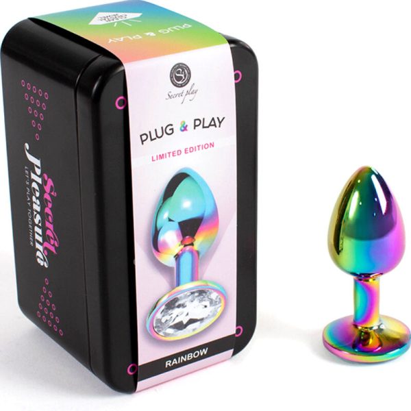 SECRET PLAY - PLUG ANAL DE METAL ARCO IRIS TAMAÑO PEQUEÑO 7 CM - Imagen 2