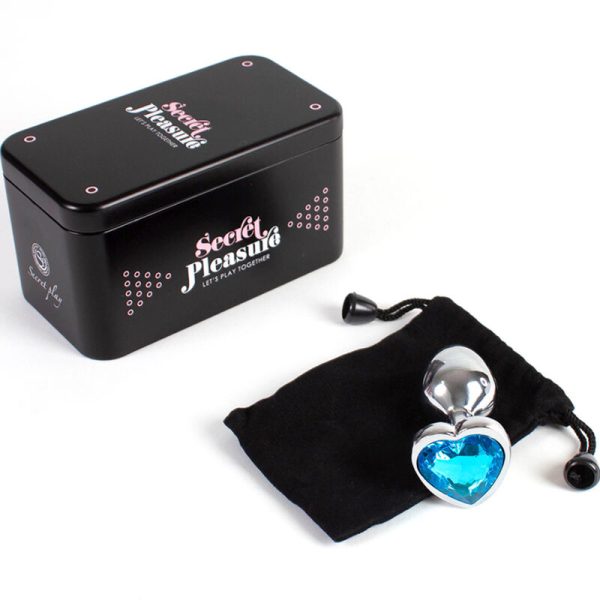 SECRET PLAY - PLUG ANAL DE METAL CORAZÓN AZUL TAMAÑO PEQUEÑO 7 CM - Imagen 4