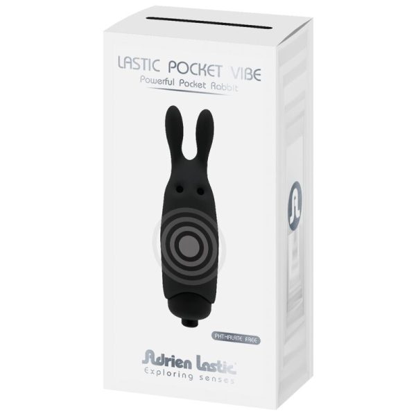 ADRIEN LASTIC - VIBRADOR LASTIC POCKET CONEJO NEGRO - Imagen 5