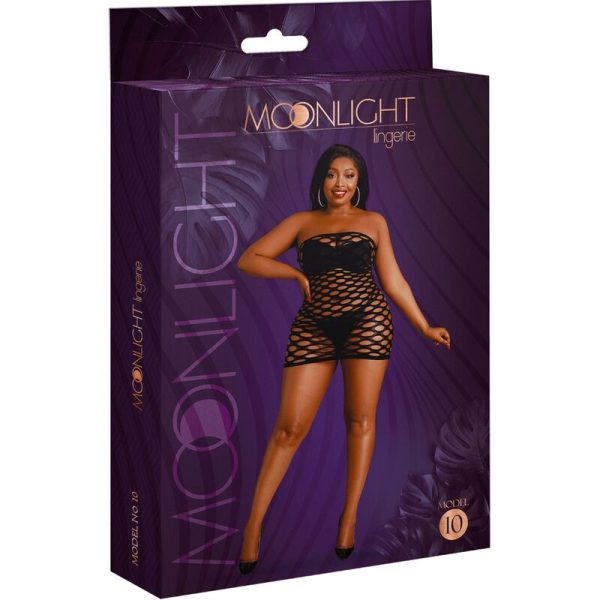 MOONLIGHT - MODELO 10 VESTIDO DE MALLA NEGRO TALLA GRANDE - Imagen 3