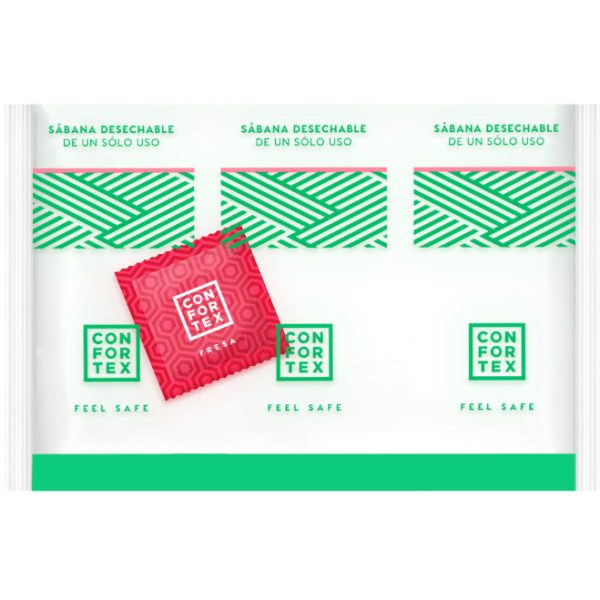 CONFORTEX - SÁBANAS HIGIÉNICAS DESECHABLES, BOLSA INDIVIDUAL + CONDÓN FRESA