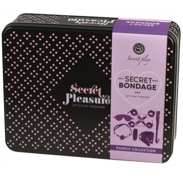 SECRETPLAY - SET BDSM 8PZS PURPLE / NEGRO. - Imagen 2