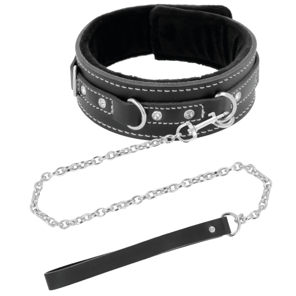 DARKNESS - COLLAR DE CUERO DE ALTA CALIDAD CON CORREA - Imagen 2