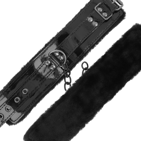 DARKNESS - ESPOSAS DE PIEL AJUSTABLES CON CANDADO NEGRAS - Imagen 5