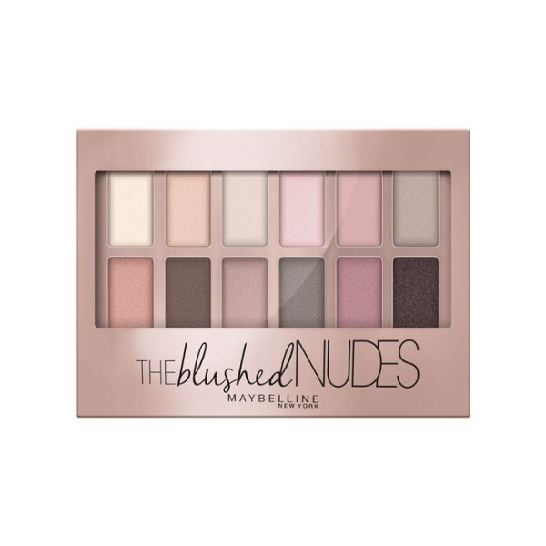 Maybelline The Blushed Nudes Paleta De Sombras De Ojos 12 Sombras Colores Nude y Rosas- 9,6g