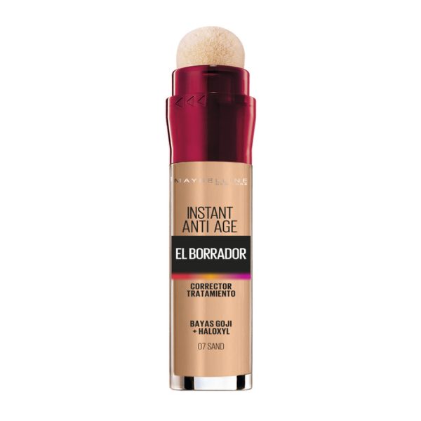 Maybelline Borrador Corrector De Ojeras, Bolsas e Imperfecciones Tono 07 Sand Pieles Medio Claras- 6ml