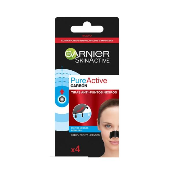 Garnier PureActive Carbón Tiras Anti-Puntos Negros x4