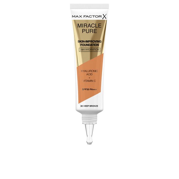 Base para melhorar a pele MIRACLE PURE Hidratação 24h SPF30 #82 bronze profundo 30 ml