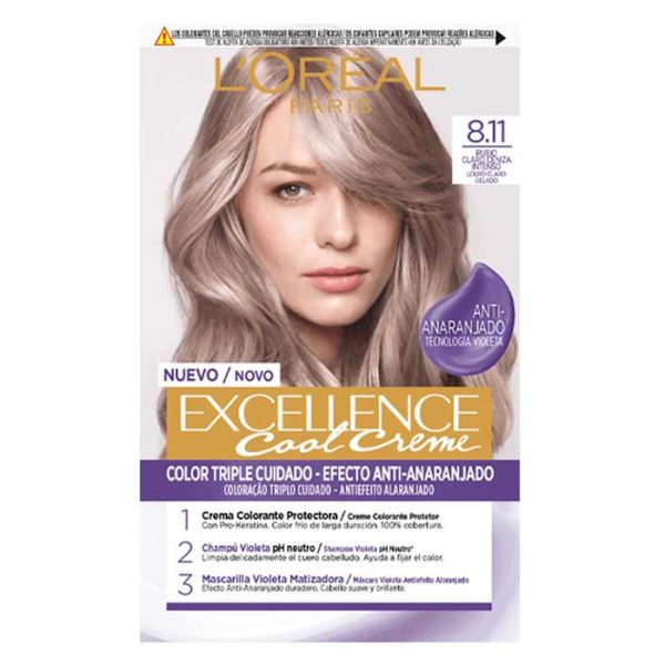 L'oreal Professionnel Excellence Cool Creme 8.11 Rubio Claro Ceniza 192ml