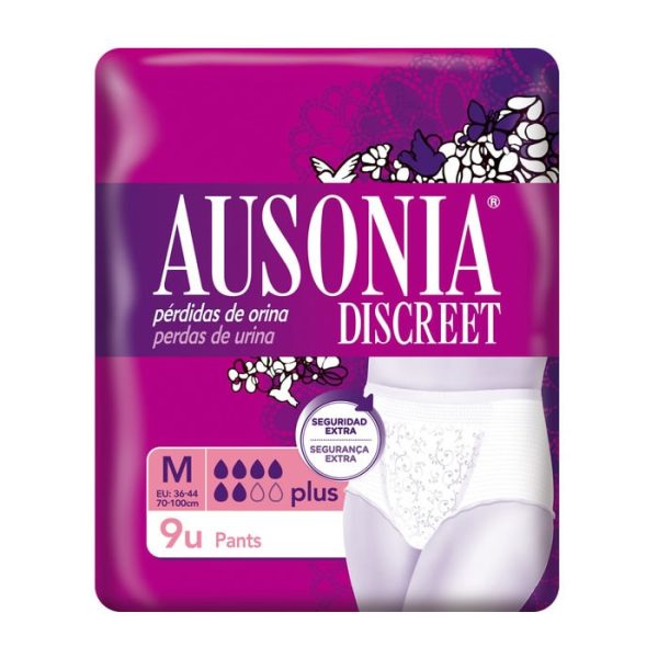 Ausonia Discreet M Plus Braguitas-Pants Para Perdidas De Orina 9 Unidades