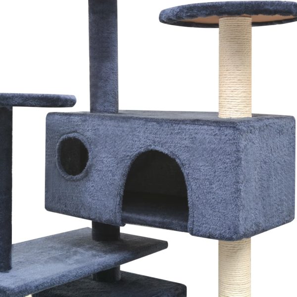 Árvore p/ gatos c/ postes arranhadores sisal 125 cm azul escuro - Image 3