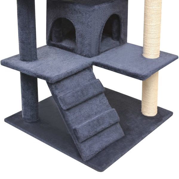 Árvore p/ gatos c/ postes arranhadores sisal 125 cm azul escuro - Image 4