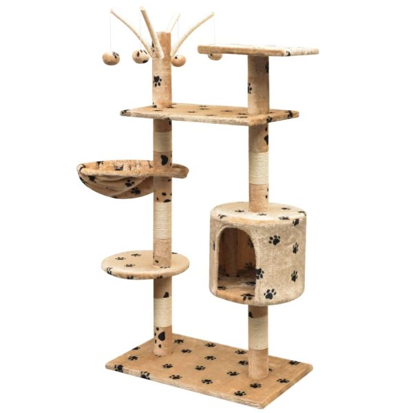 Árvore para gatos c/ postes arranhadores sisal 125 cm bege - Image 2