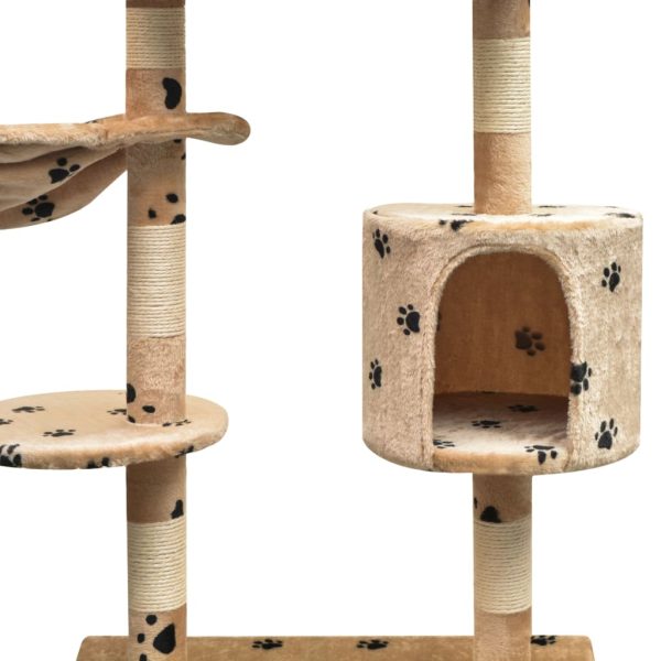 Árvore para gatos c/ postes arranhadores sisal 125 cm bege - Image 3