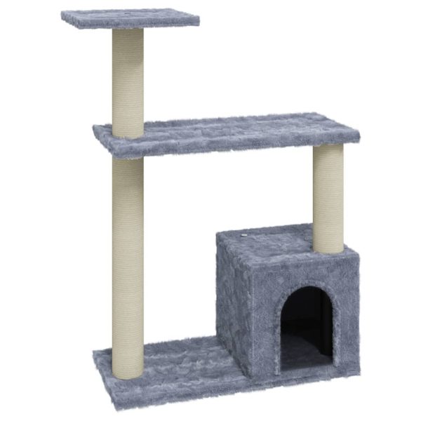 Árvore p/ gatos c/ postes arranhadores sisal 70 cm cinza-claro - Image 2