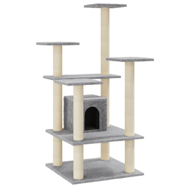 Árvore p/ gatos c/ postes arranhadores sisal 110 cm cinza-claro - Image 2