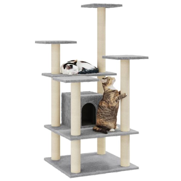 Árvore p/ gatos c/ postes arranhadores sisal 110 cm cinza-claro - Image 3