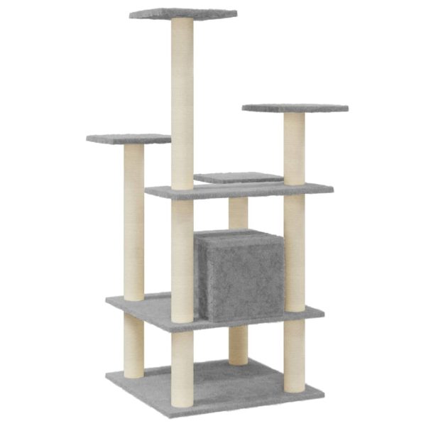Árvore p/ gatos c/ postes arranhadores sisal 110 cm cinza-claro - Image 6