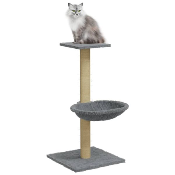 Árvore para gatos com poste arranhador sisal 74 cm cinzento - Image 3