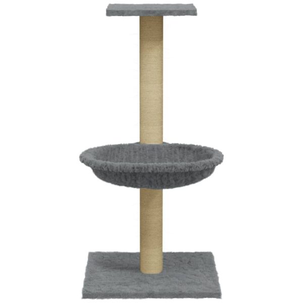 Árvore para gatos com poste arranhador sisal 74 cm cinzento - Image 4
