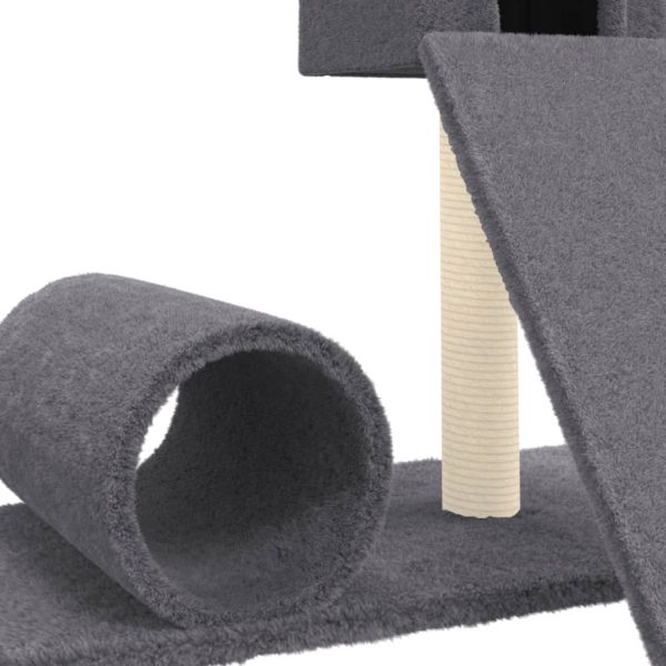 Árvore p/ gatos c/ poste arranhador sisal 59 cm cinzento-escuro - Image 6