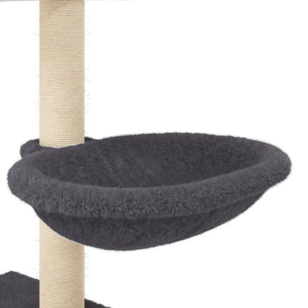Árvore p/ gatos c/ postes arranhadores sisal 117cm cinza-escuro - Image 8