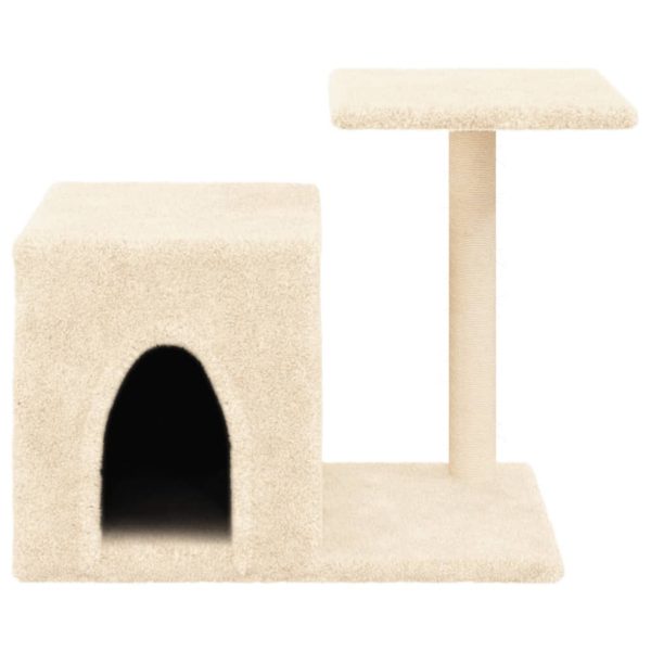 Árvore para gatos c/ postes arranhadores sisal 50,5 cm creme - Image 4